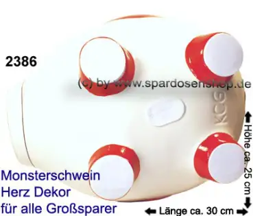 KCG riesengroßes Sparschwein 3D Design „Herz Dekor“ Monster E KCG riesengroßes Sparschwein 3D Design „Herz Dekor“ Monster E